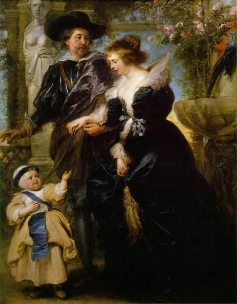 Rubens, His Wife Helena Fourment, And Their Son Peter Paul by Peter Paul Rubens