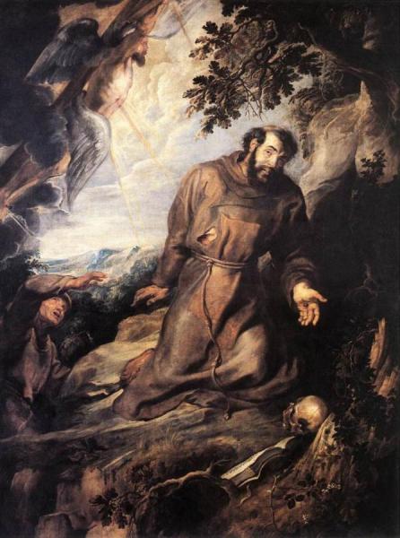 St Francis Of Assisi Receiving The Stigmata by Peter Paul Rubens