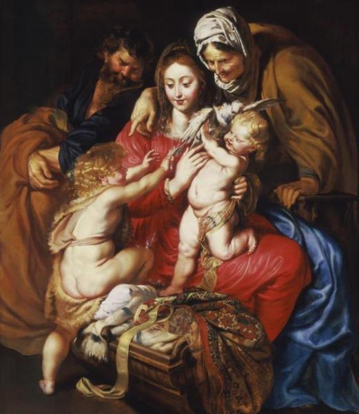 The Holy Family With Saint Elizabeth, Saint John And A Dove by Peter Paul Rubens Oil Painting Reproductions