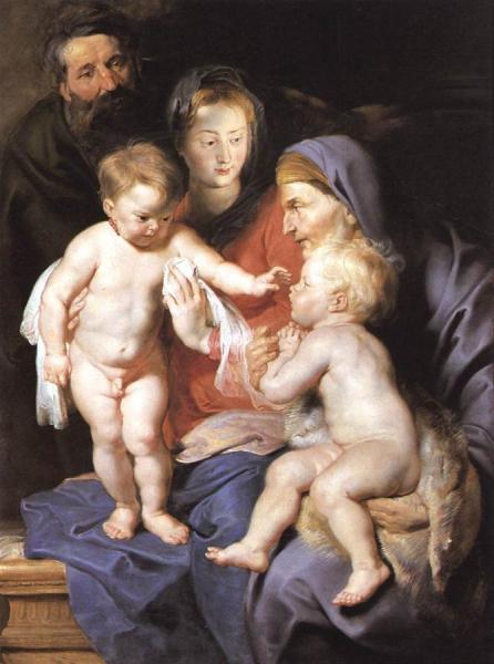 The Holy Family With Sts Elizabeth And John The Baptist by Peter Paul Rubens Oil Painting Reproductions