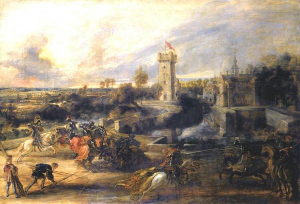 Tournament In Front Of Castle Steen by Peter Paul Rubens Oil Painting Reproductions