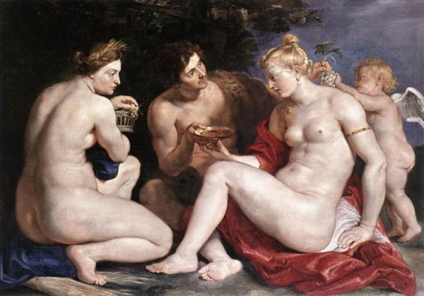Venus, Cupid, Baccchus And Ceres by Peter Paul Rubens