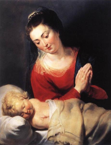 Virgin In Adoration Before The Christ Child by Peter Paul Rubens Oil Painting Reproductions