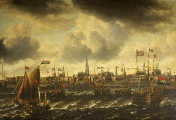 A View Of Amsterdam by Peter Van Den Velde