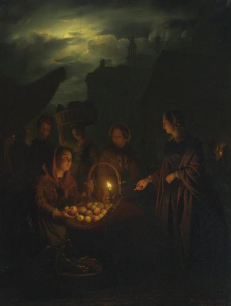 The Apple Seller by Petrus Van Schendel