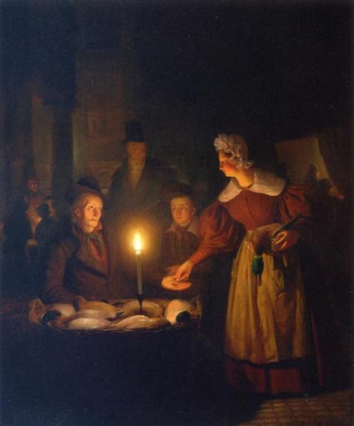The Poultry Seller by Petrus Van Schendel