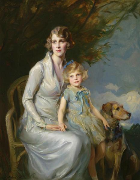 Mrs Paul Bridgeman And Her Daughter, Jeannine Bridgeman by Philip Alexius De László