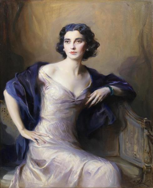 Portrait Of Audrey Winifred Radcliffe Battine, Wife Of Oswald James Battine by Philip Alexius De László
