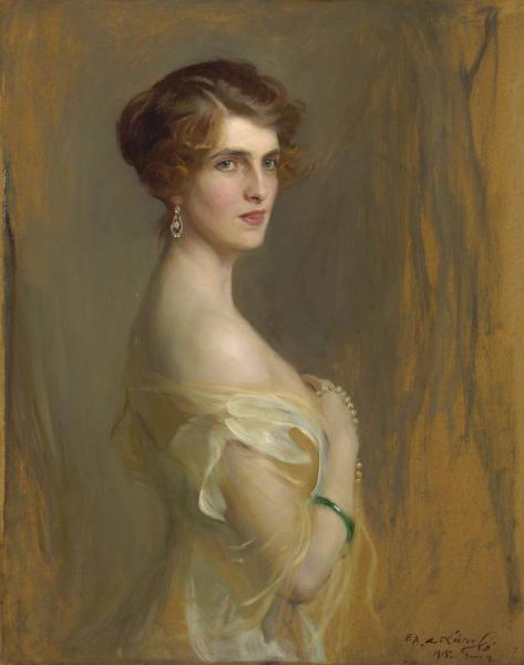 Portrait Of Viscountess Chaplin by Philip Alexius De László