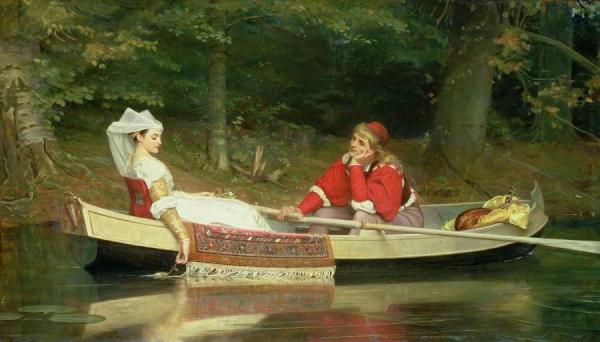 On The River by Philip Hermogenes Calderon Oil Painting Reproductions