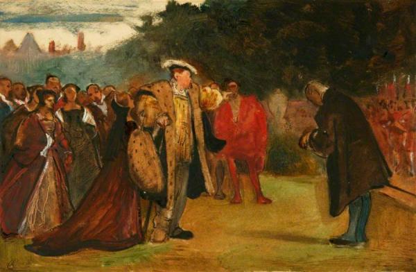 Philip Hermogenes Calderon Study Of A Historical Scene Showing Henry Viii And His Courtiers