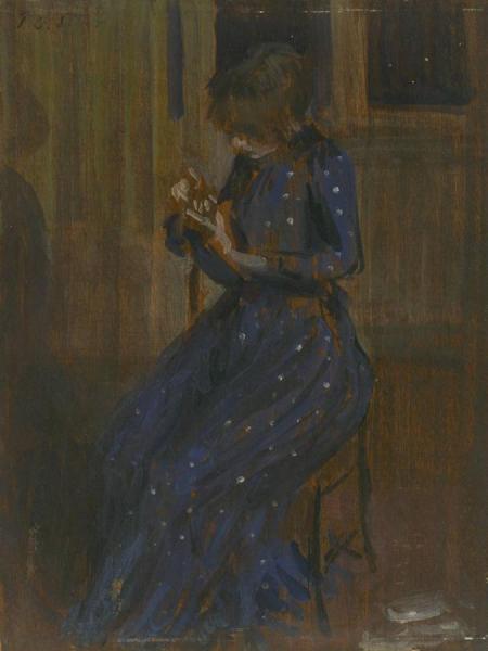 Girl In A Blue Dress by Philip Wilson Steer