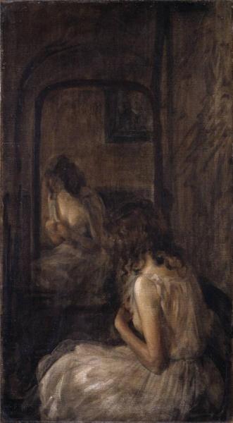 Model Seated Before A Mirror by Philip Wilson Steer