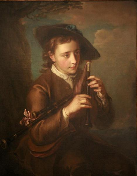Bagpipe Player by Philippe Mercier Oil Painting Reproductions