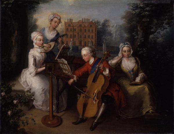 Frederick, Prince Of Wales, And His Sisters by Philippe Mercier