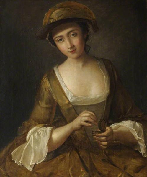 Portrait Of A Girl With A Patch Box by Philippe Mercier Oil Painting Reproductions