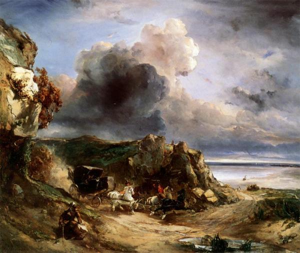 La Chaise De Poste Paysage by Philippe Rousseau