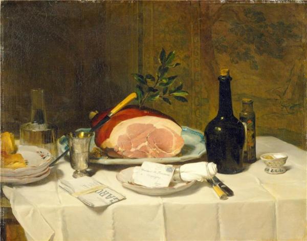 Still Life With Ham by Philippe Rousseau