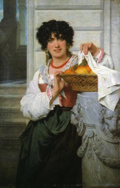 Pisan Girl With Basket Of Oranges And Lemons by Pierre Auguste Cot