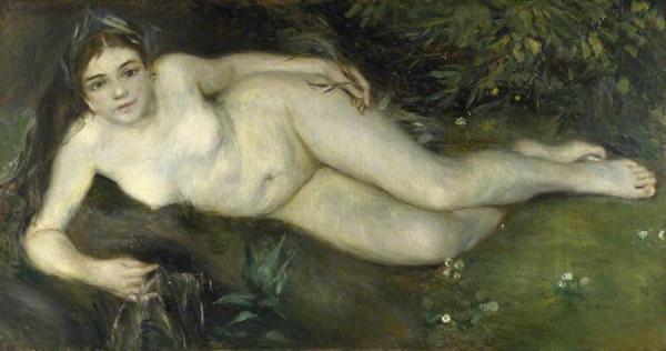 A Nymph By A Stream by Pierre Auguste Renoir Oil Painting Reproductions