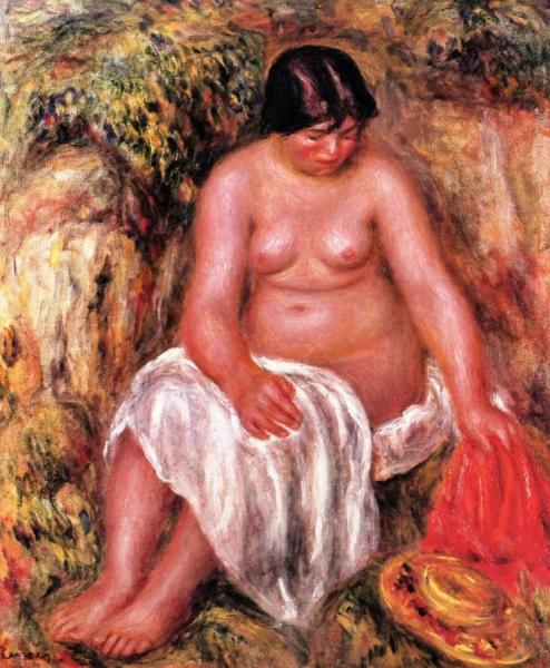 Bather In A Landscape by Pierre Auguste Renoir Oil Painting Reproductions
