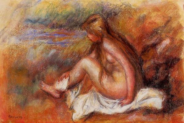 Bather Seated By The Sea by Pierre Auguste Renoir