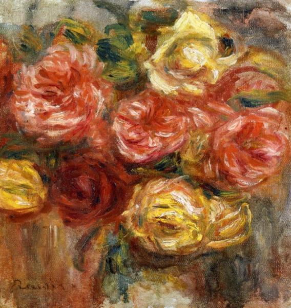 Bouquet Of Roses In A Vase by Pierre Auguste Renoir