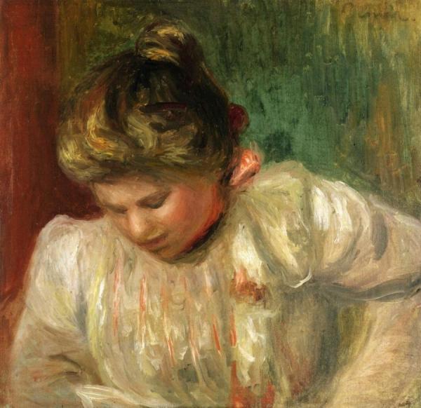 Bust Of A Girl by Pierre Auguste Renoir Oil Painting Reproductions