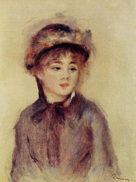 Bust Of A Woman Wearing A Hat by Pierre Auguste Renoir Oil Painting Reproductions