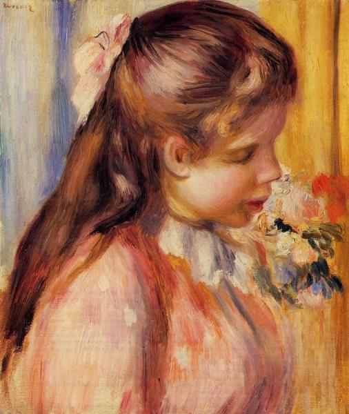 Bust Of A Young Girl by Pierre Auguste Renoir