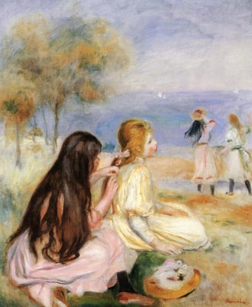 Children By The Sea by Pierre Auguste Renoir