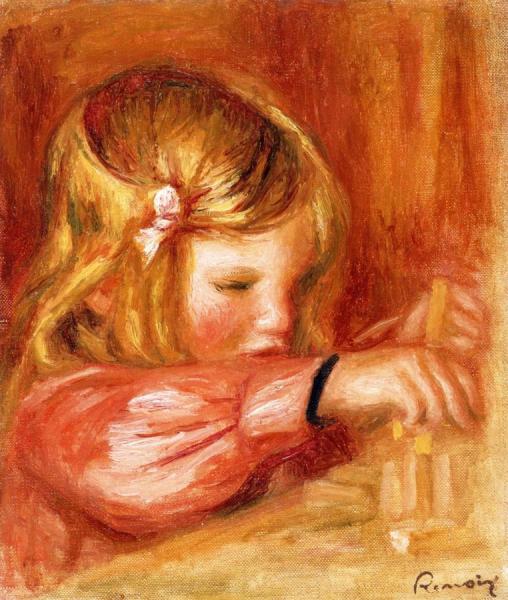 Claude Renoir Playing With Blocks by Pierre Auguste Renoir