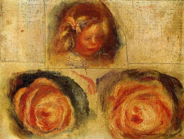 Coco And Roses (study) by Pierre Auguste Renoir
