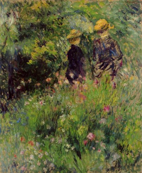 Conversation In A Rose Garden by Pierre Auguste Renoir