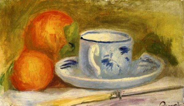 Cup And Oranges by Pierre Auguste Renoir