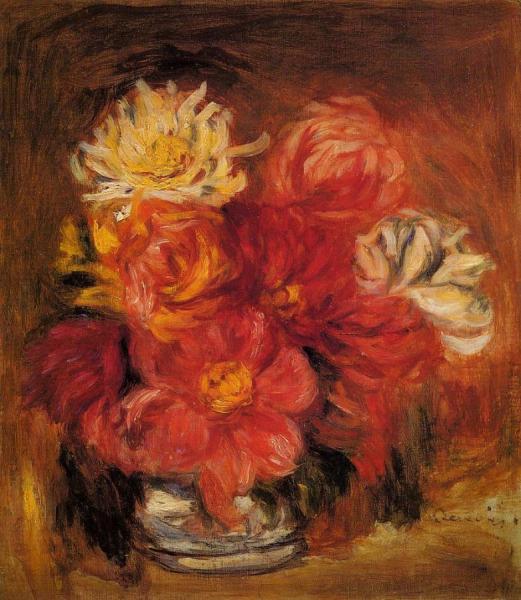 Dahlias by Pierre Auguste Renoir