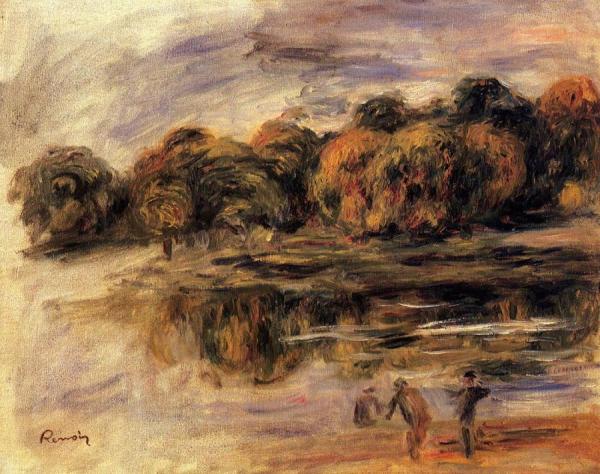 Fishermen By A Lake by Pierre Auguste Renoir Oil Painting Reproductions