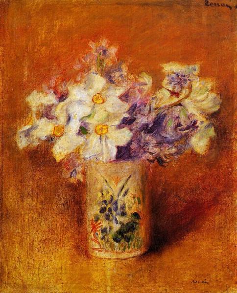 Flowers In A Vase by Pierre Auguste Renoir Oil Painting Reproductions