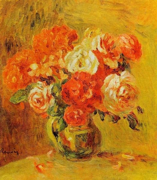Flowers In A Vase by Pierre Auguste Renoir