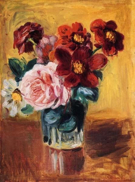 Flowers In A Vase by Pierre Auguste Renoir