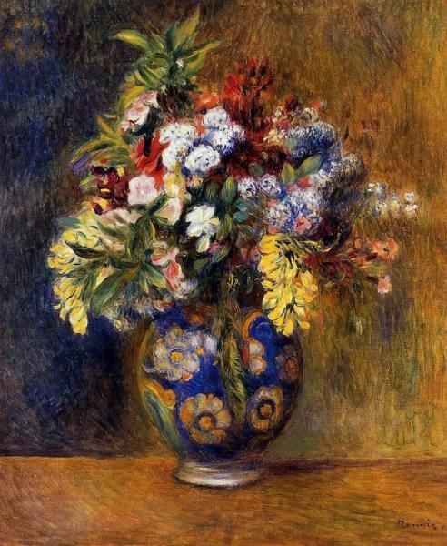 Flowers In A Vase by Pierre Auguste Renoir