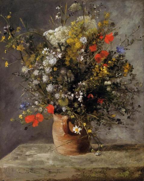 Flowers In A Vase by Pierre Auguste Renoir