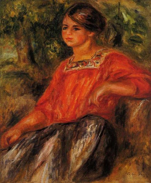 Gabrielle In The Garden At Cagnes by Pierre Auguste Renoir