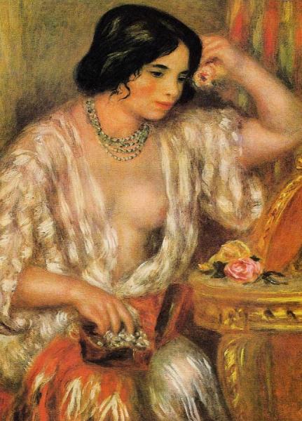 Gabrielle Wearing Jewelry by Pierre Auguste Renoir