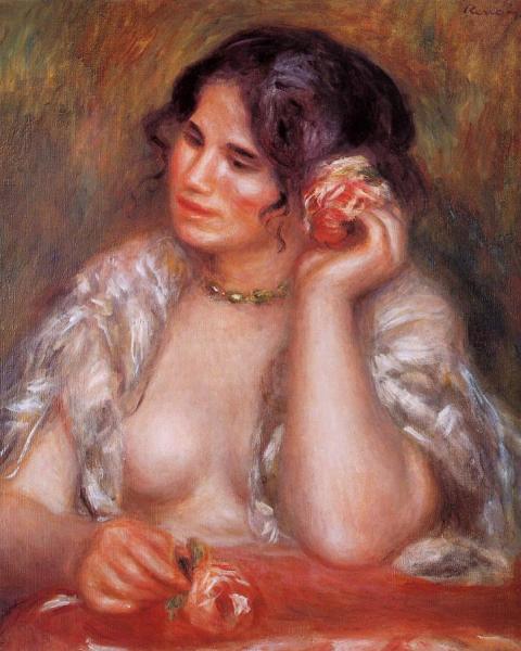 Gabrielle With A Rose by Pierre Auguste Renoir Oil Painting Reproductions