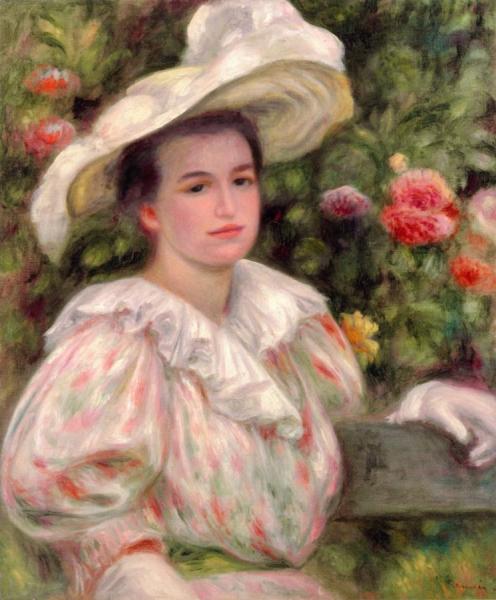 Girl Among The Flowers by Pierre Auguste Renoir