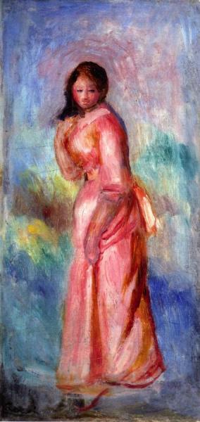 Girl In Pink by Pierre Auguste Renoir
