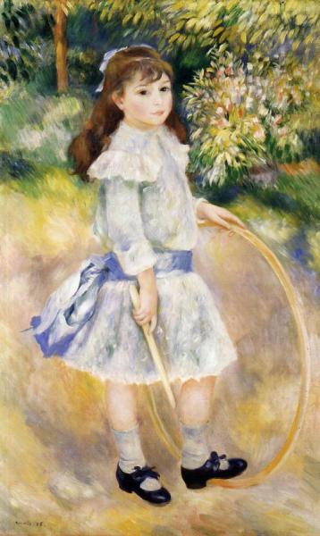 Girl With A Hoop by Pierre Auguste Renoir Oil Painting Reproductions