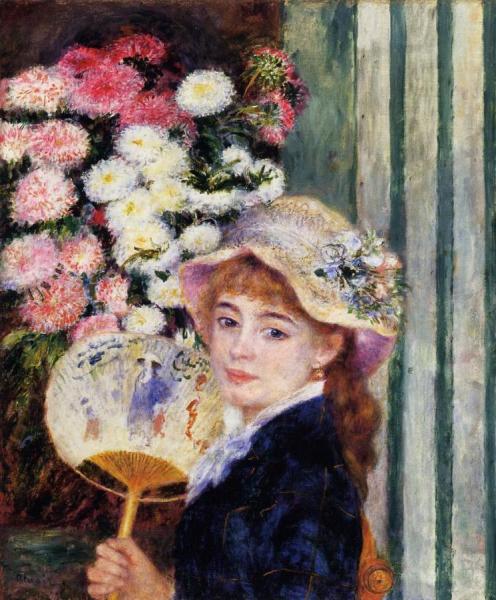 Girl With Fan by Pierre Auguste Renoir