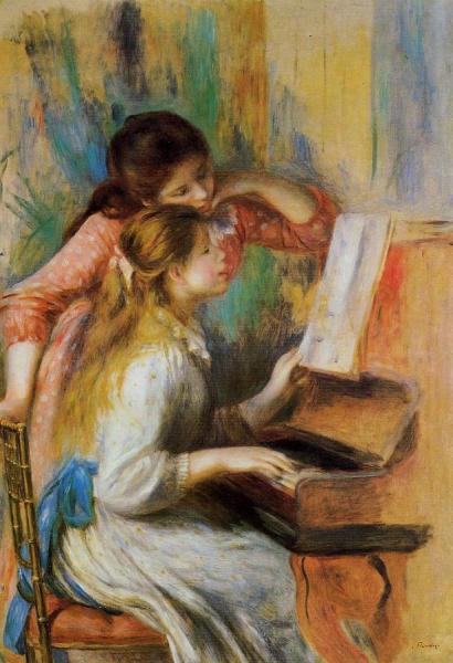 Girls At The Piano by Pierre Auguste Renoir